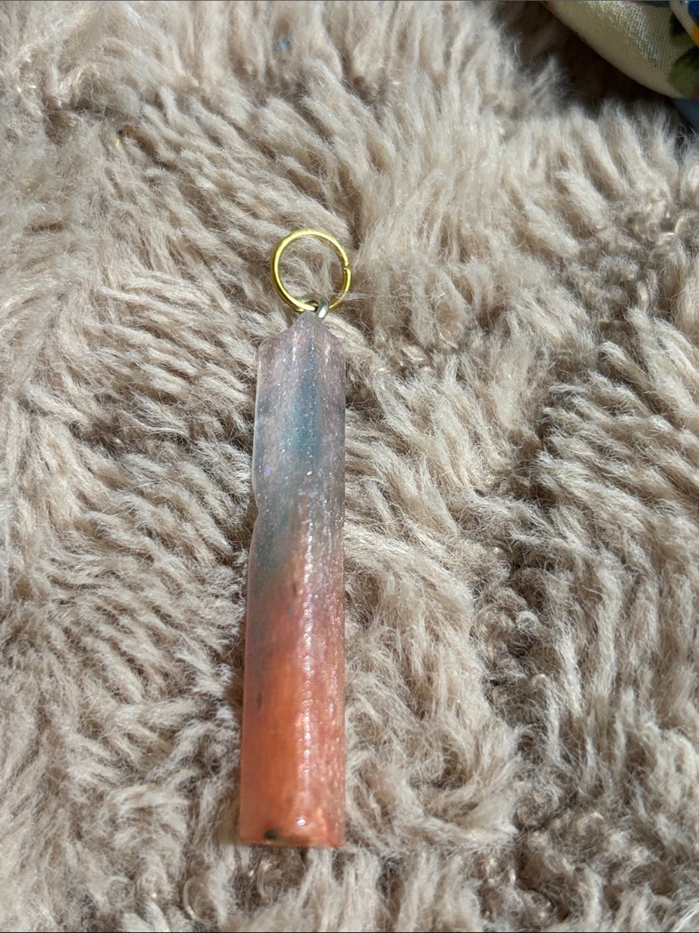 Gold and Pink Crystal Pendant (handmade)